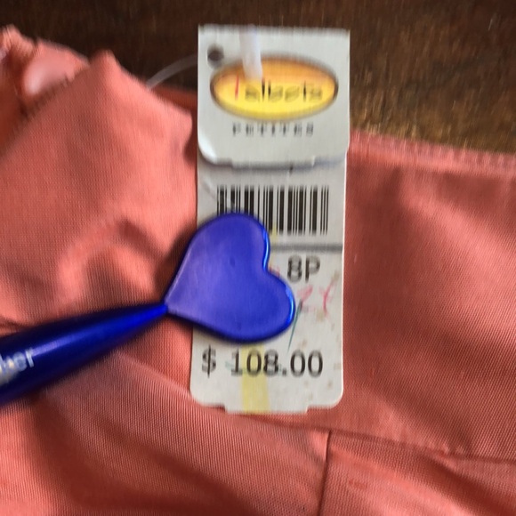 NWT Shantung Silk sz 8 peach Talbots Petites straight leg lined slacks - Picture 7 of 15